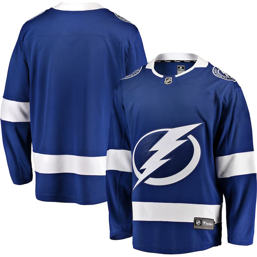 Men Tampa Bay Lightning Fanatics Branded Blue Breakaway Home NHL Jersey